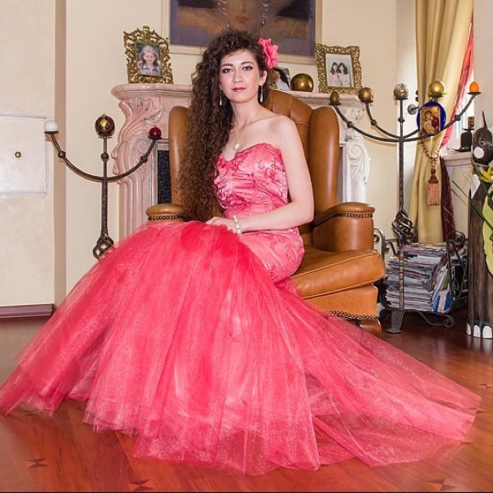 Long Mermaid custom made Coral Dress
